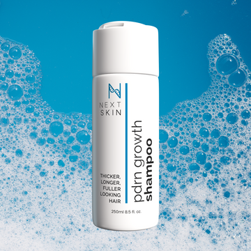 PDRN Growth Shampoo bottle lifestyle shot
