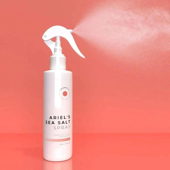 a bottle of ariel's sea salt spray 225ml with mist.