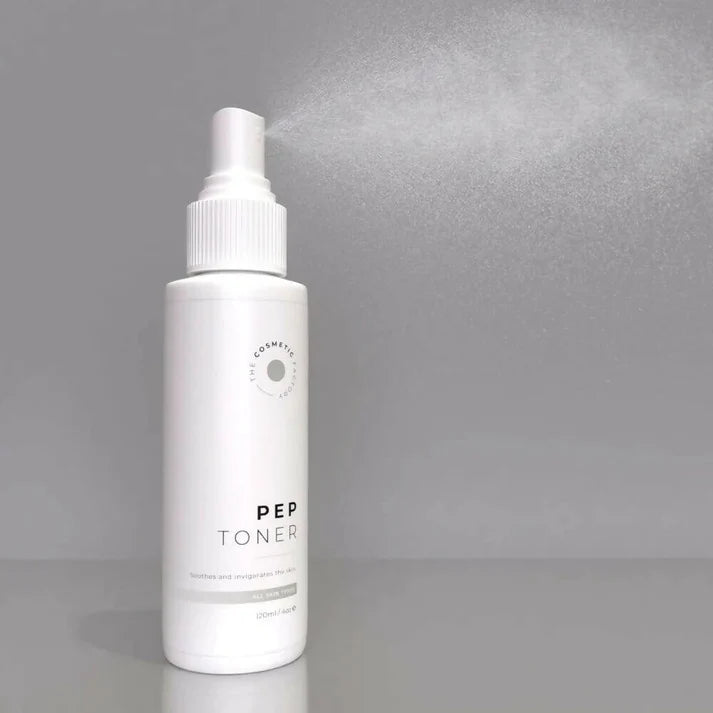 a bottle of pep toner 120ml on a table.